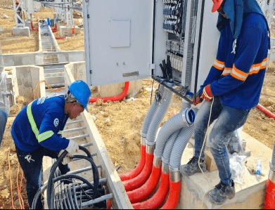 Switchyard HV Equipment Installation Aerial Buswork and OHGW Grounding and Lighting Installation